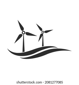 Wind power icon isolated on white background. vector illustration