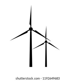 Wind Power Icon, Logo On White Background