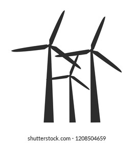 wind power Icon on the white background