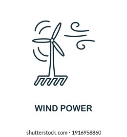 Wind Power icon. Simple element from global warming collection. Creative Wind Power icon for web design, templates, infographics and more