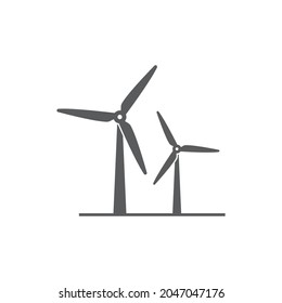 Wind power icon. Simple solid style. Mill, silhouette, farm, pictogram, wheel, power, technology, tower, power, energy alternative concept. Vector illustration isolated on white background EPS 10