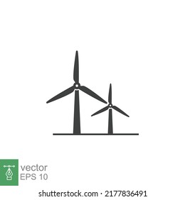 Wind power icon. Simple solid style. Mill, silhouette, farm, pictogram, wheel, power, technology, tower, power, energy alternative concept. Vector illustration isolated on white background EPS 10