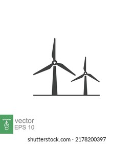 Wind power icon. Simple solid style. Mill, silhouette, farm, pictogram, wheel, power, technology, tower, power, energy alternative concept. Vector illustration isolated on white background EPS 10
