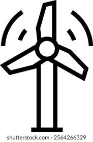 wind power icon. Thin linear style design isolated on white background