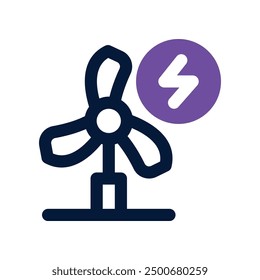 Windkraftsymbol. Vektorsymbol mit zwei Tönen für Ihre Website, Ihr Handy, Ihre Präsentation und Ihr Logo-Design.
