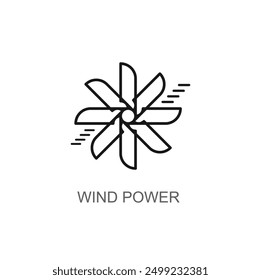 Wind power icon vector, wind energy sign pictogram isolated on white. renewable energy symbol, solar green energy logo illustration icon