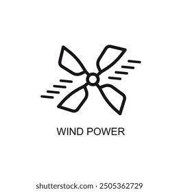 Wind power icon vector, wind energy sign pictogram isolated on white. renewable energy symbol, solar green energy logo illustration icon