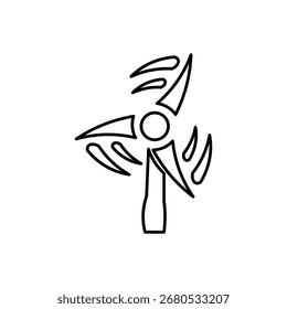 wind power icons. simple line vector