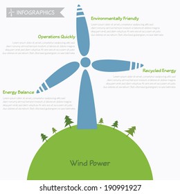 Wind power infographics, vector eps10