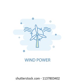 Wind Power line trendy icon. Simple line, colored illustration. Wind Power symbol flat design from Green Energy set. Can be used for UI/UX