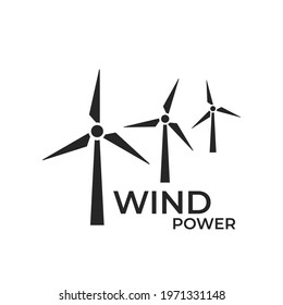 wind power logo icon. eco friendly industry. sustainable, renewable and alternative energy symbol. isolated vector image