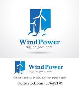 Wind Power Logo Template Design Vector or Icon