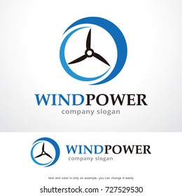 Wind Power Logo Template Design Vector, Emblem, Design Concept, Creative Symbol, Icon