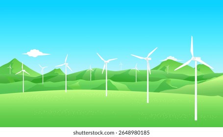 Wind power plant. Green energy concept
