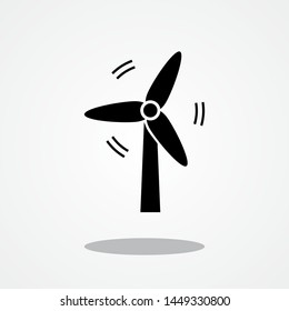 Wind Power Plant Icon with Gray Shadow