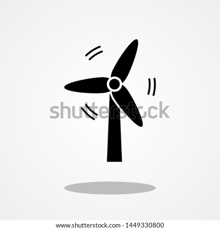 Wind Power Plant Icon with Gray Shadow