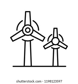 Wind power plant icon. Outline illustration of wind power plant vector icon for web design isolated on white background