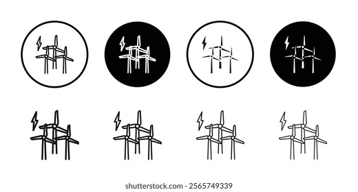 Wind power plant icon Simple thin outline