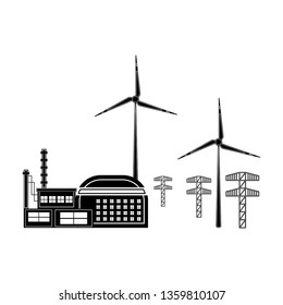 Wind power plant icon. Vector illustration design