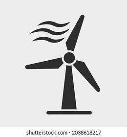 Wind power plant icon. Vector illustration isolated on white.