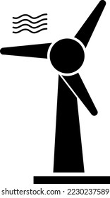Icono de planta eólica. Ilustración vectorial aislada en blanco..eps