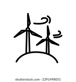 wind power plant icon vector in line style