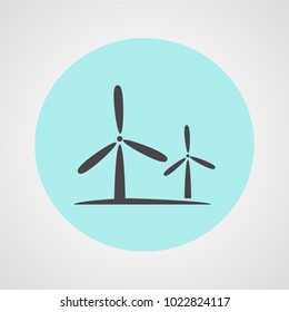 wind power plant isolated flat vector icon