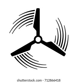 wind power plant propeller motion line symbol vector