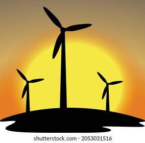 wind power plant vector art and illustration