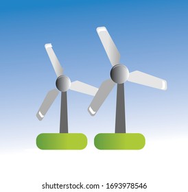 wind power plant vector illustration file.