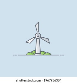 Wind power plant vector illustration