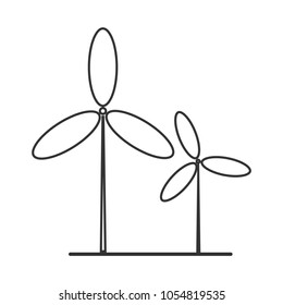 Wind power simple Icon on the white background.