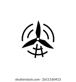 wind power solid icon vector design good for web or mobile app