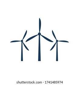 Wind power turbine icon set. Windmill symbol vector illustration isolated on white