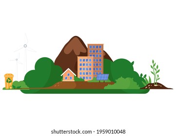 Wind power or turbines, solar panels to provide city with alternative electricity, sources of energy