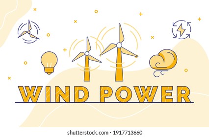 wind power typography calligraphy word art with outline style