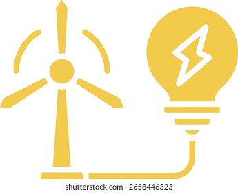 Icono de Vector de energía eólica. Se puede utilizar para aplicaciones de impresión, móviles y de Web.
