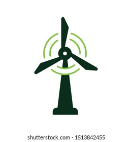 Wind Power Vector Icon, The Green Energy Source Design Concept