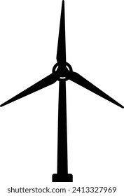 Wind power windmill icon, transparent background