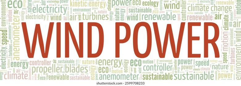 Wind Power word cloud conceptual design isolated on white background.