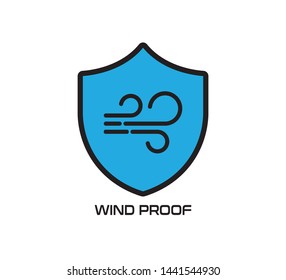 Wind Proof Icon, Vector Design