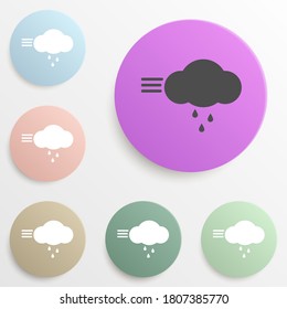 wind and rain cloud badge color set. Simple glyph, flat vector of web icons for ui and ux, website or mobile application