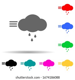 wind and rain cloud multi color style icon. Simple thin line, outline vector of web icons for ui and ux, website or mobile application