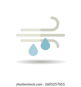 Wind rain vector icon. Meteorology sign. Graph symbol for travel, tourism and weather web site and apps design, logo, app, UI