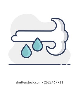 Wind rain vector icon. Meteorology sign. Graph symbol for travel, tourism and weather web site and apps design, logo, app, UI