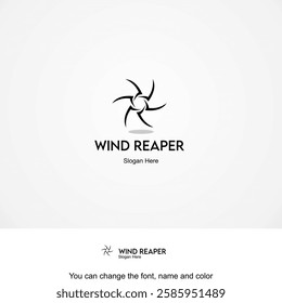 Wind Reaper Logo Template Design Vector