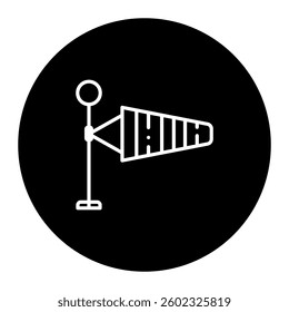 Wind Resistance Capability Icon. Windsock, Airflow, Stability Concept. Illustration for Weather Durability Concept.