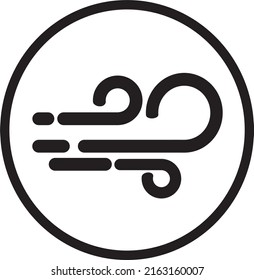 Wind resistant vector icon, wind blowing illustration in the circle, EPS