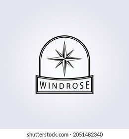 wind rose badge logo vector illustration design