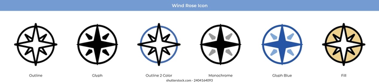 Wind Rose Weihnachtssymbol Set